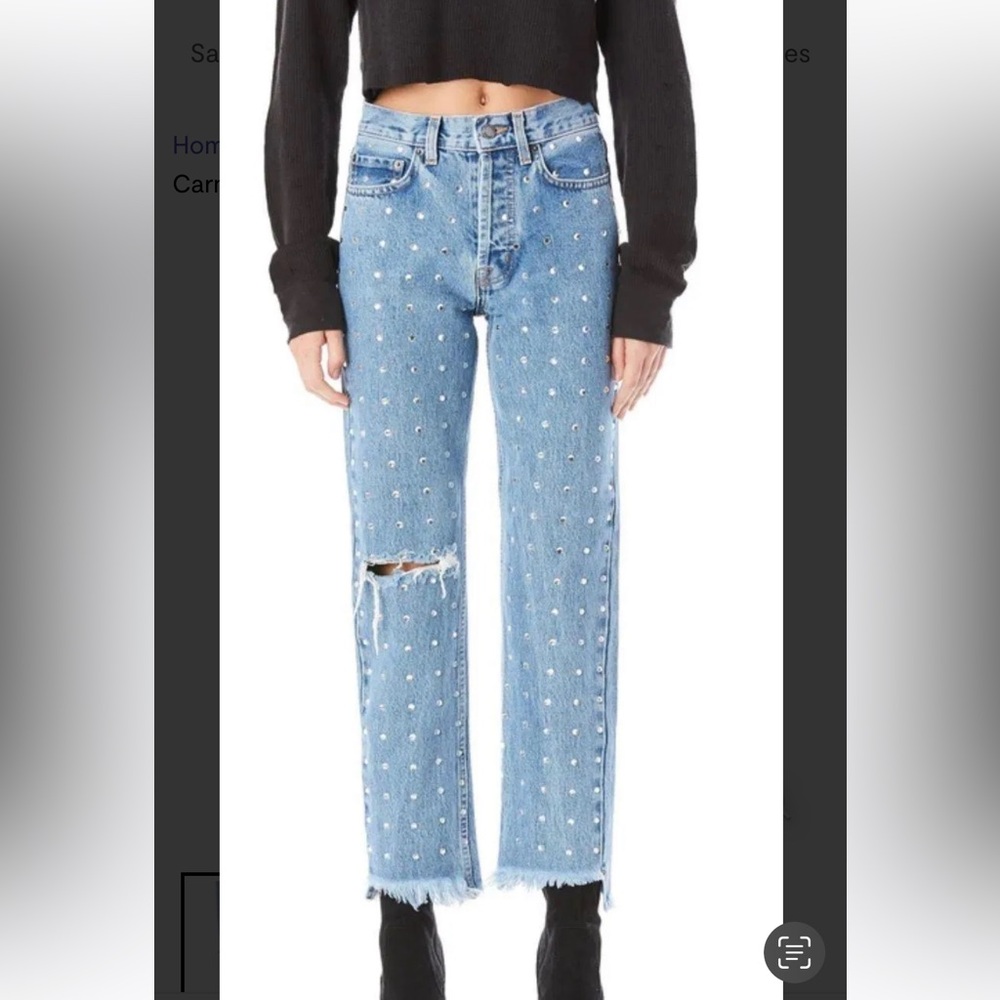 Carmar Black Top and Blue Distressed Jeans - Picture 9 of 16